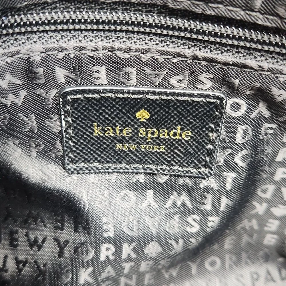 Kate Spade Purse Black Quilted Nylon Crossbody Shoulder Bag Flap Zip Top Small